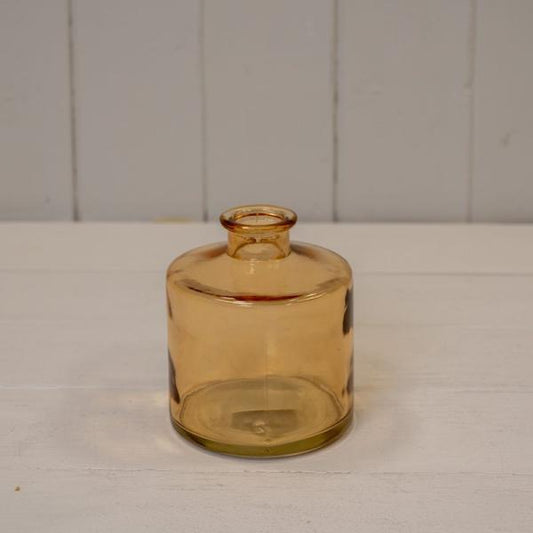 Cognac Squat Glass Bottle D9 x H10.3cm