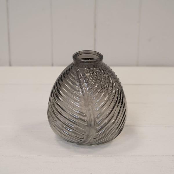 Smoky Grey Leaf Bottle H13cm W12cm D11cm  Weight-329g