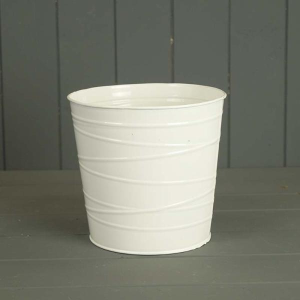 17.5cm White Zinc Pot  Weight-212g