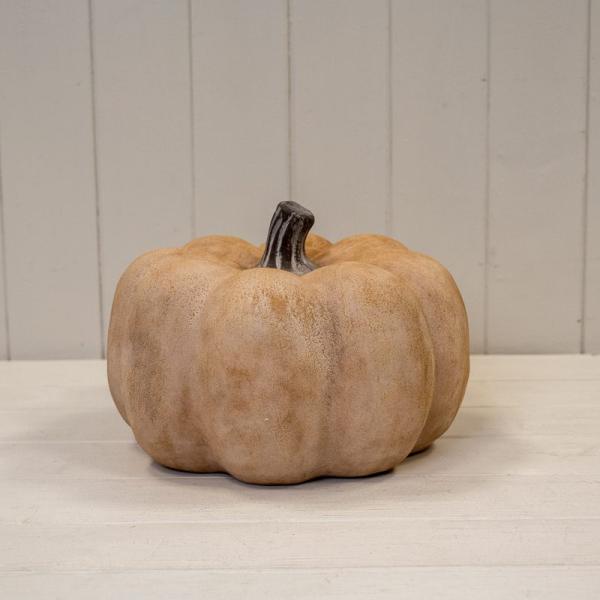 Pale Orange Large Ceramic Pumpkin Ornament
