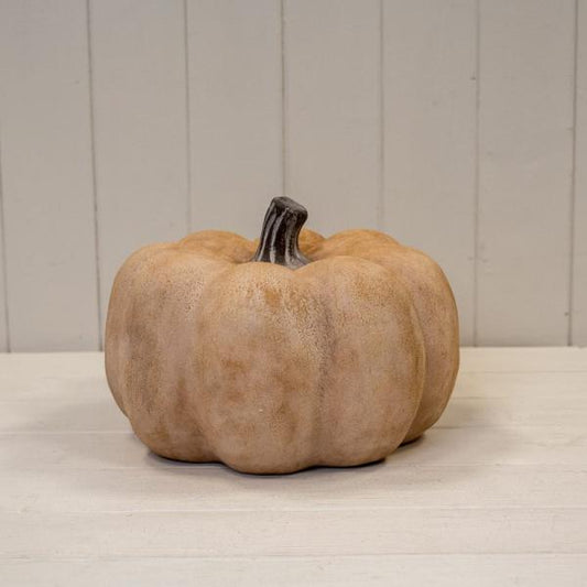 Pale Orange Large Ceramic Pumpkin Ornament