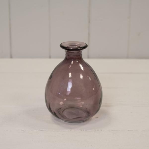Amethyst Glass Bud Vase D9.2 x H12cm  Weight-242g