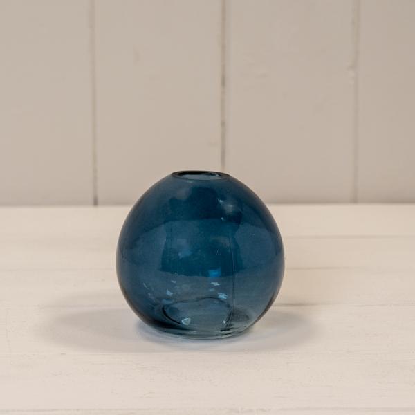 Blue Globe Glass Vase D8.8 x H8cm