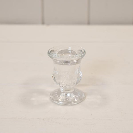 Clear Glass Candle Stick Holder L4.8cm W4.8cm H6.4cm
