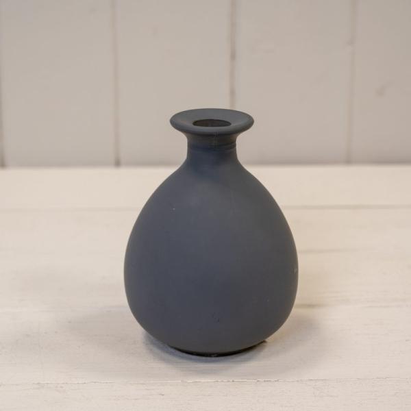 Matt Grey Glass Bud Vase D9.2 x H12cm CL