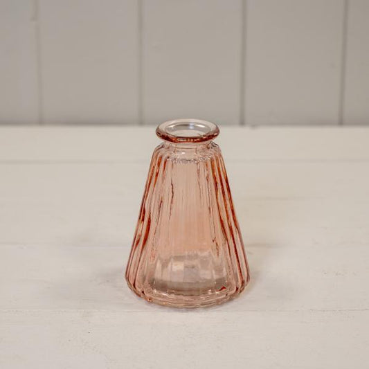 Rose Ribbed Glass Bottle L7.4cm W7.4cm H9.9cm W150g