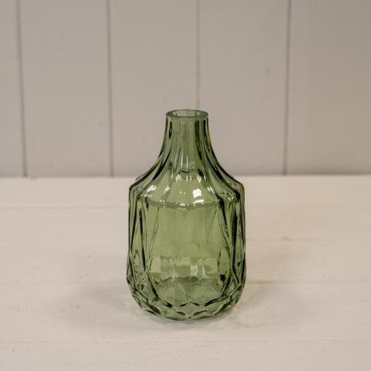 Vintage Green Glass Bottle L8cm W8cm H13.8cm