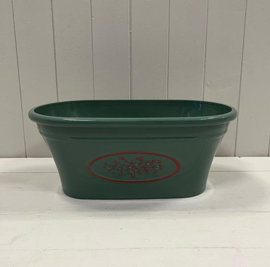 Green Round Love Heart Tree Trough Recycled Plastic Planter TD38x21cm 7.7LTR  Weight 436g