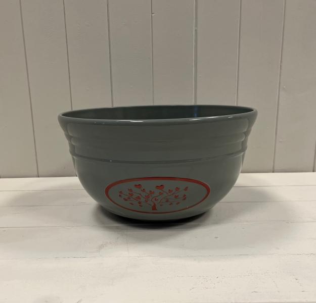 Grey Round Love Heart Tree Bowl Recycled Plastic Planter D30cm 6.6LTR