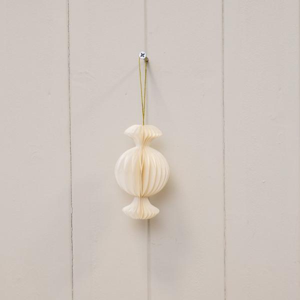 Set of 3 Off White Candy Baubles