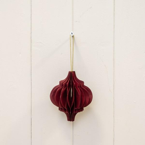 Set of 3 Claret Red Spinning Top Baubles