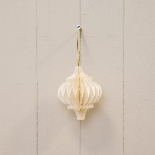 Set of 3 Off White Spinning Top Baubles