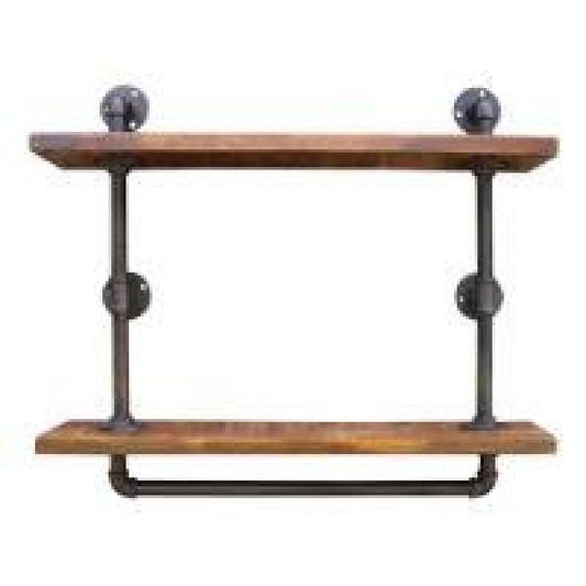 Industrial Pipe Wall Shelf with 2 Shelves