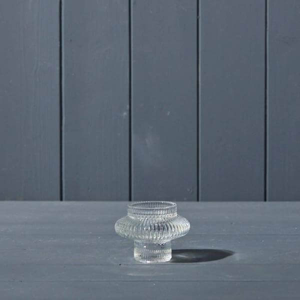 Clear Two-Way Candle Holder D8 x H6cm