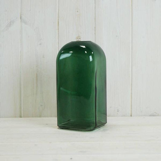 Green Square Bottle Vase H17.8cm TD3.4cm B9c9cm W0.575Kg